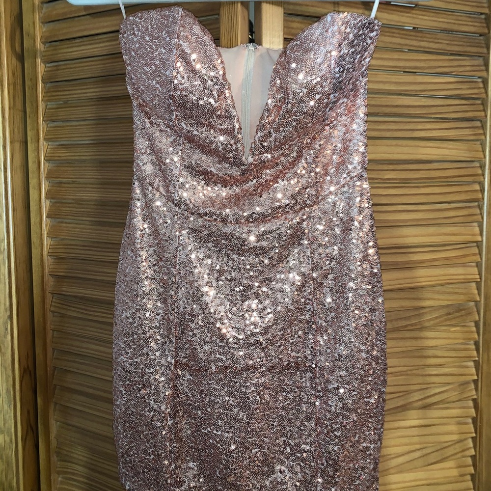 Rose gold cocktail dress